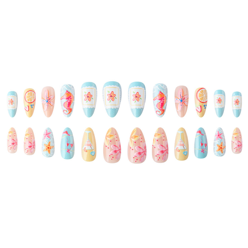 Artistic Tropical-Themed Press-On Nails Stornfield