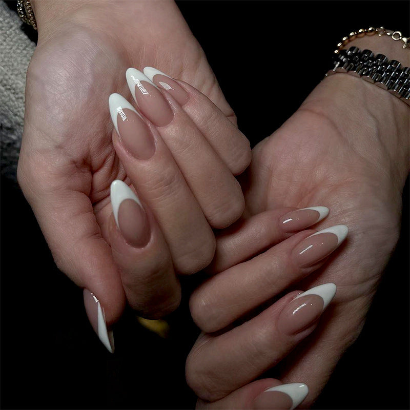 High-quality nail art in elegant French-tip design Stornfield