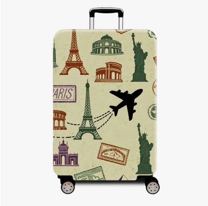 Unisex nan robust Hartschalen Trolley with nostalgic railway collage print, fully rotating smooth-running wheels and retractable telescopic handle Stornfield