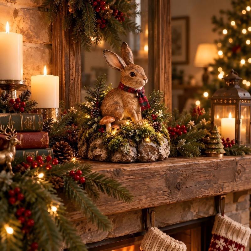 Decorative rabbit with Christmas motif Stornfield