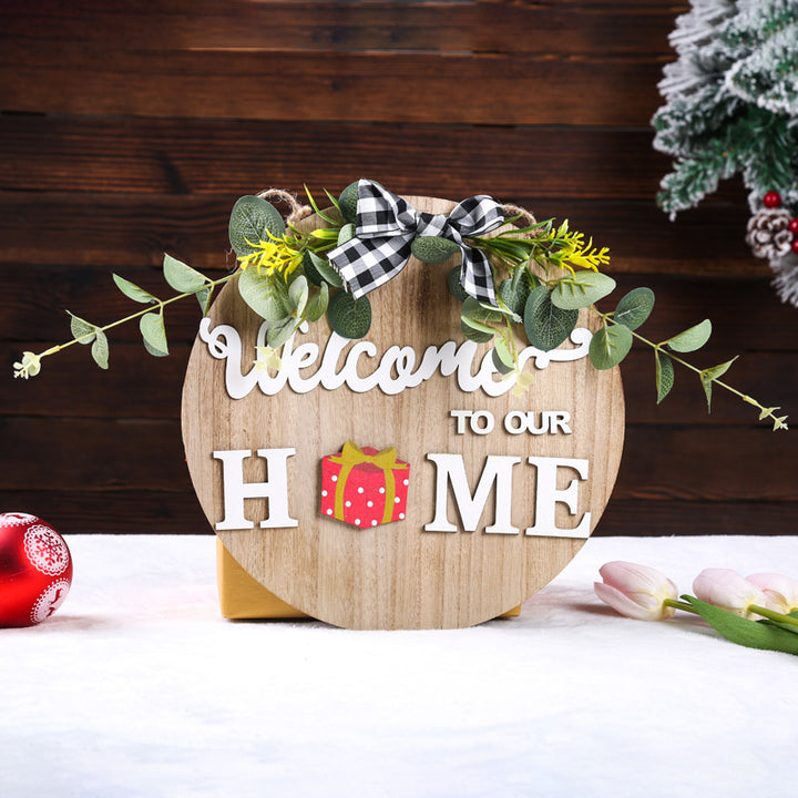 Decorative wooden sign with welcome message Stornfield