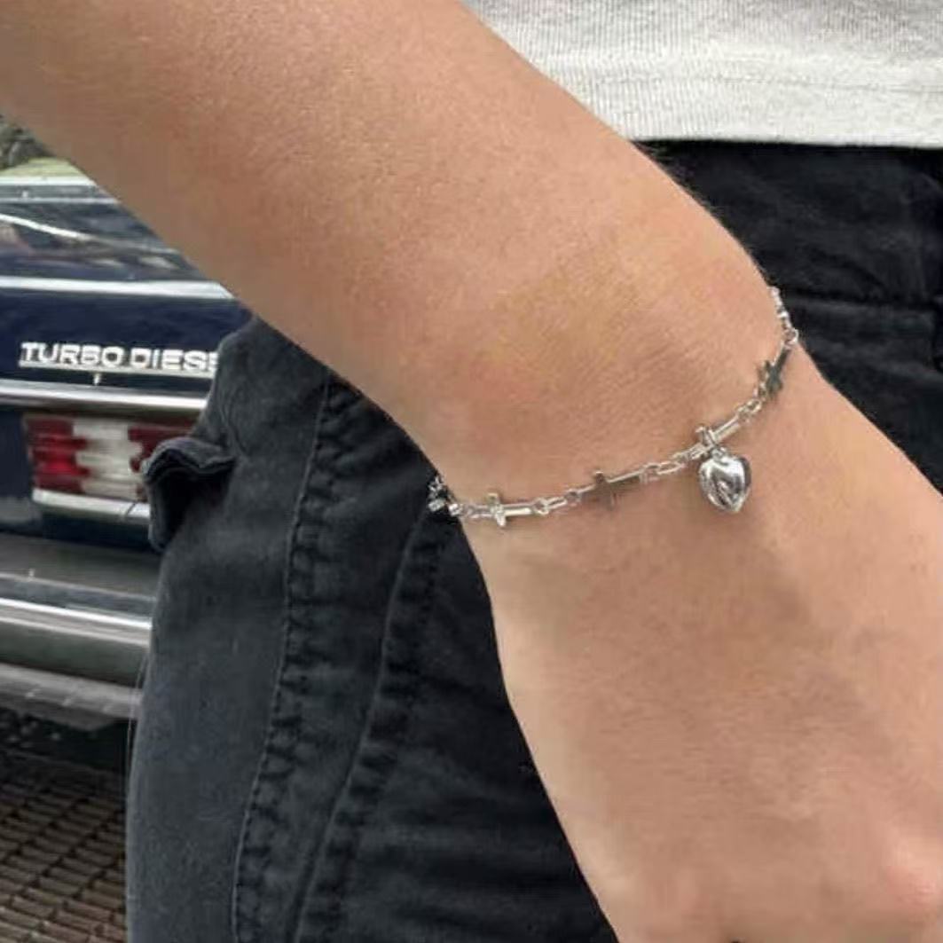 Cross and Heart Charm Bracelet Stornfield