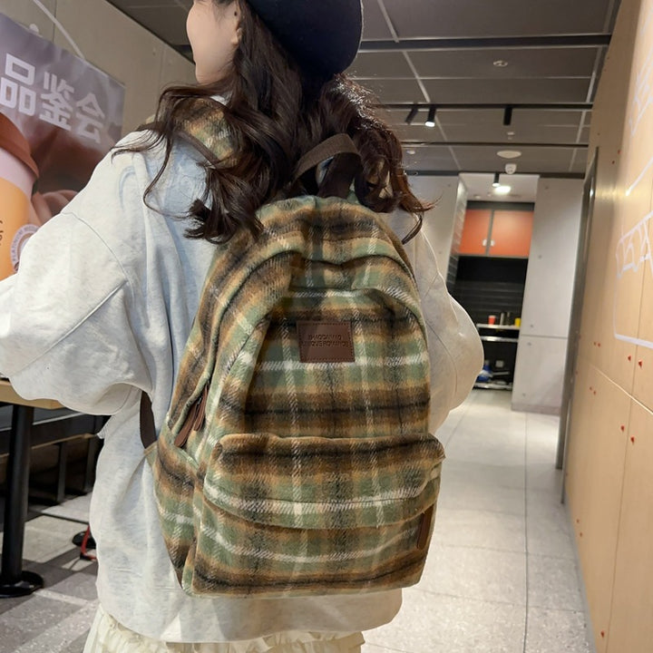 Stylish Plaid Backpack Stornfield