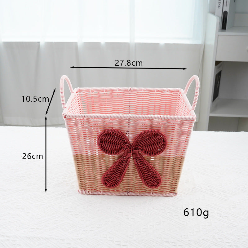 Decorative Woven Storage Basket with Bow Design Stornfield