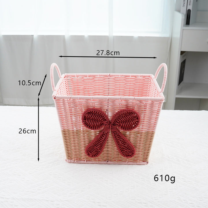Decorative Woven Storage Basket with Bow Design Stornfield