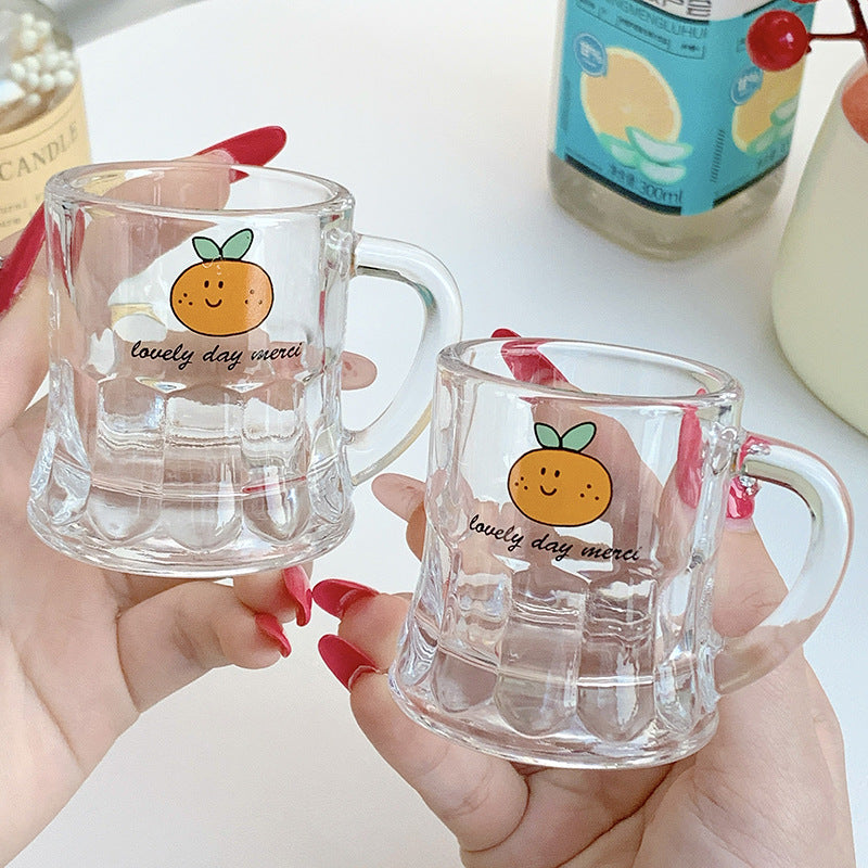 Ceramic mugs set with cheerful orange design Stornfield