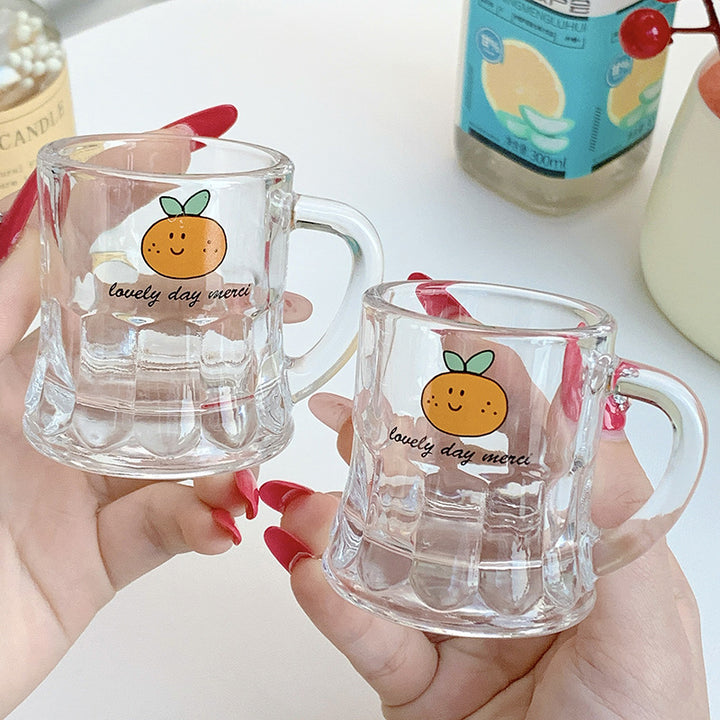 Ceramic mugs set with cheerful orange design Stornfield