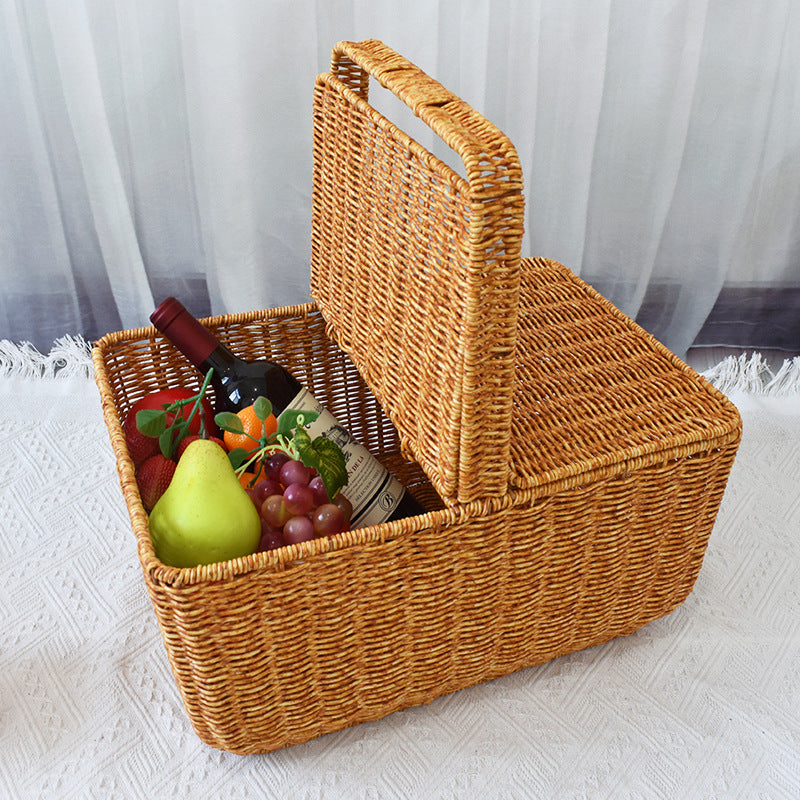 Handcrafted Natural Wicker Picnic Basket Stornfield