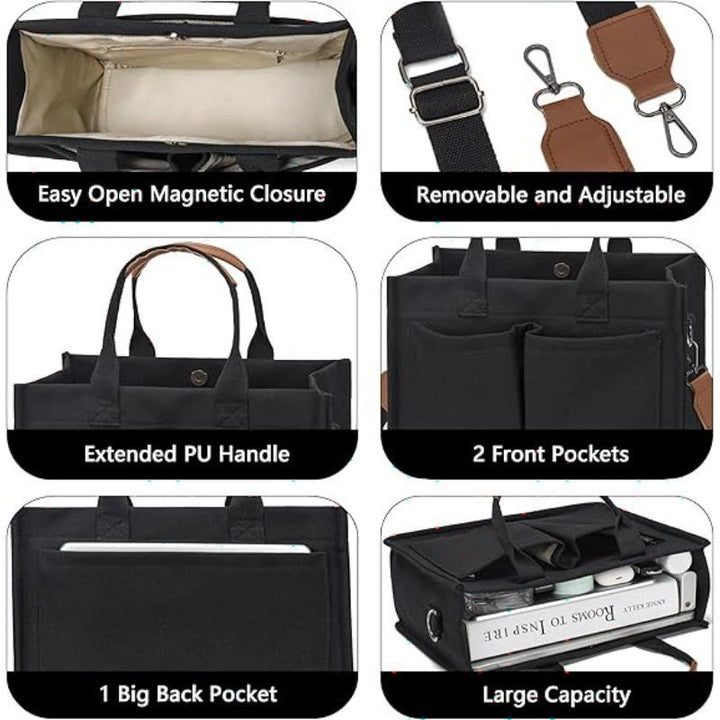 Multifunctional tote bag with numerous interior compartments Stornfield