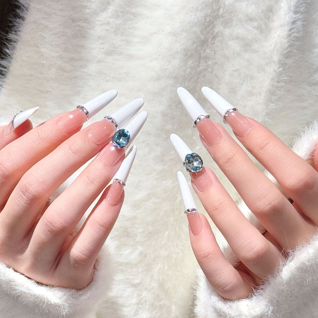 Luxury Rhinestone-Accented Stiletto Press-On Nail Art Stornfield