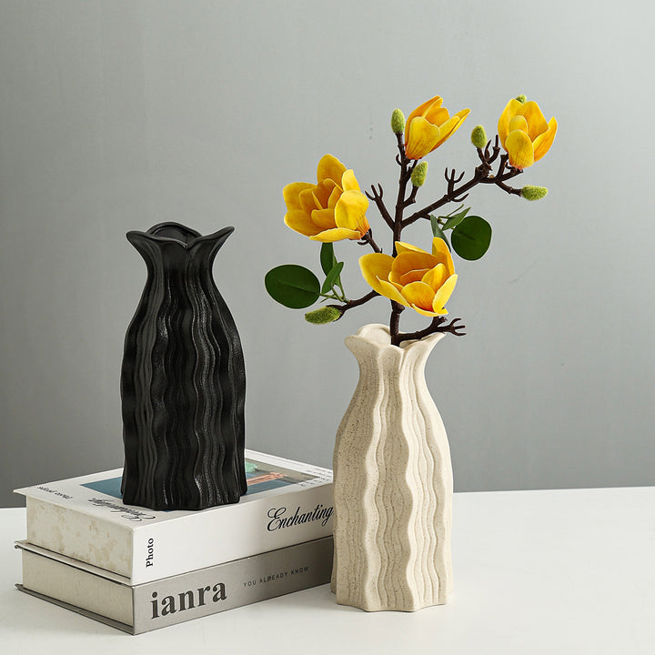 Artistic Fluted Ceramic Vase