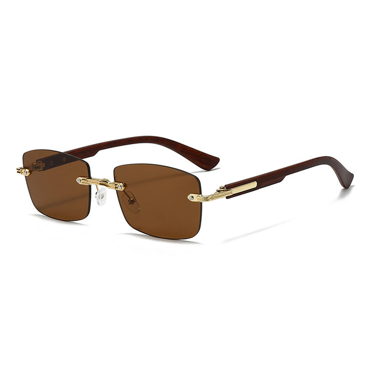 Women's fashionable square sunglasses with elegant wooden accents Stornfield