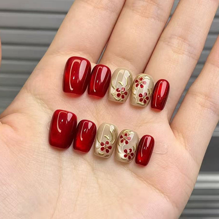 Floral Design Press-On Nail Set