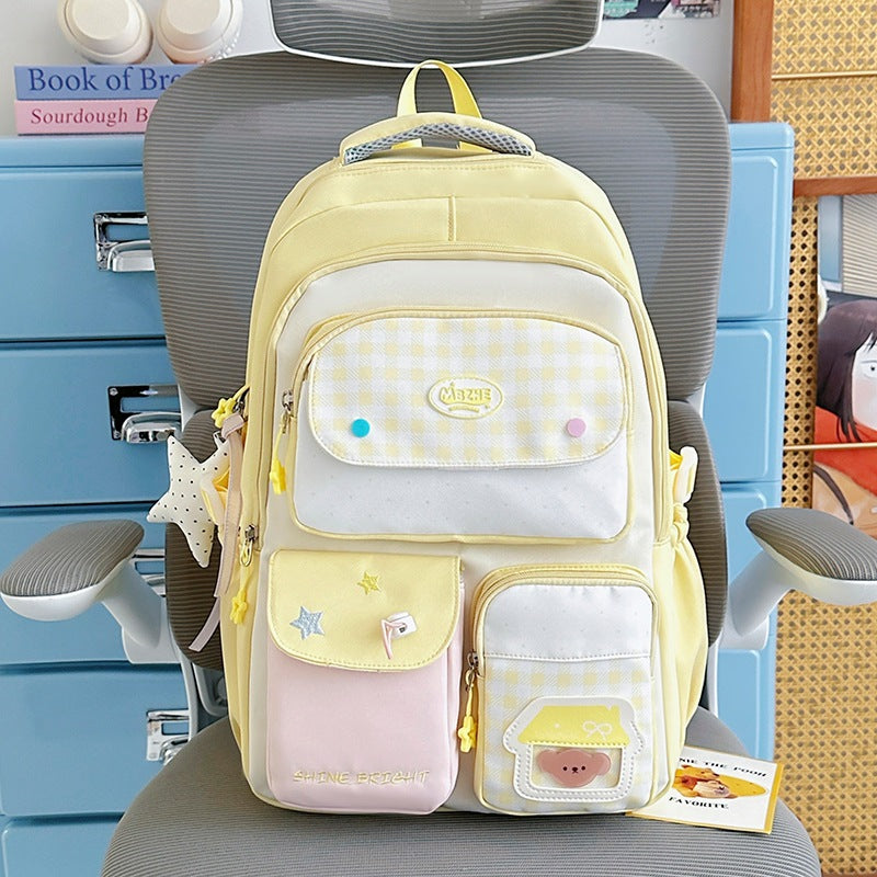 Multi-Pocket Travel Backpack with Cute Character Accents Stornfield