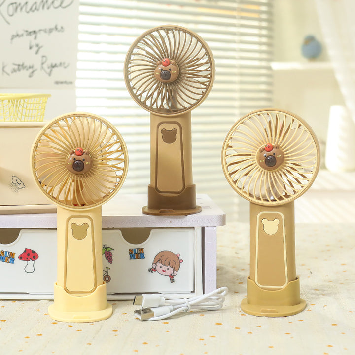 Ladies Portable Handheld Fan with Cute Bear Design Stornfield