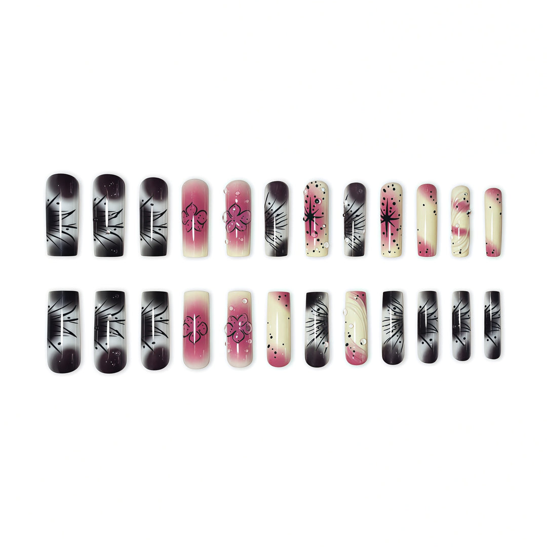Artistic Ombre Floral Press-On Nail Extensions Stornfield