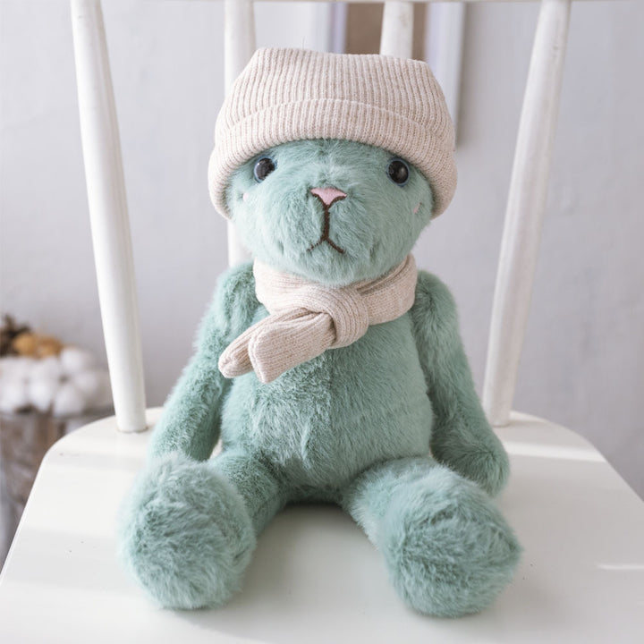 Plush Bunny Soft Fur Knit Hat and Scarf Stuffed Animal