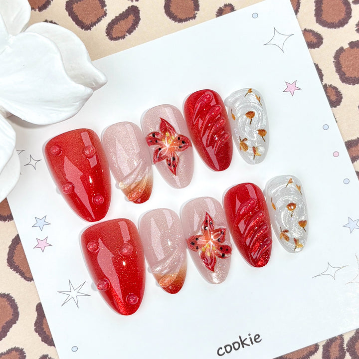 Artistic Floral Press-On Nail Collection 1790745512