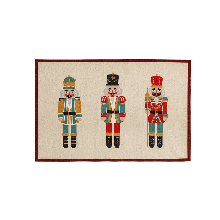 Decorative door mat with nutcracker motif and durable structure Stornfield