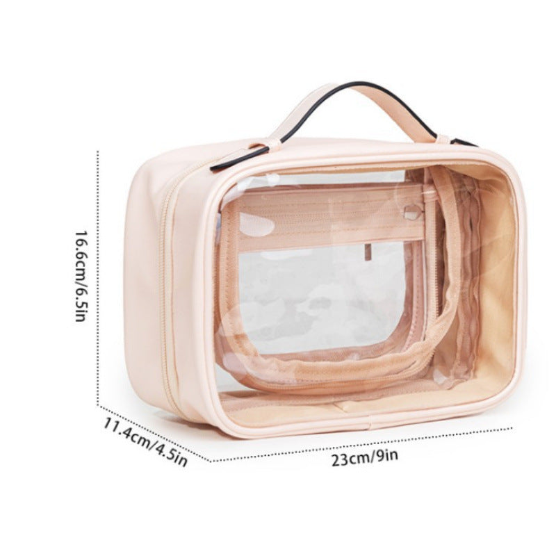 Cosmetic storage bag with transparent compartments Stornfield