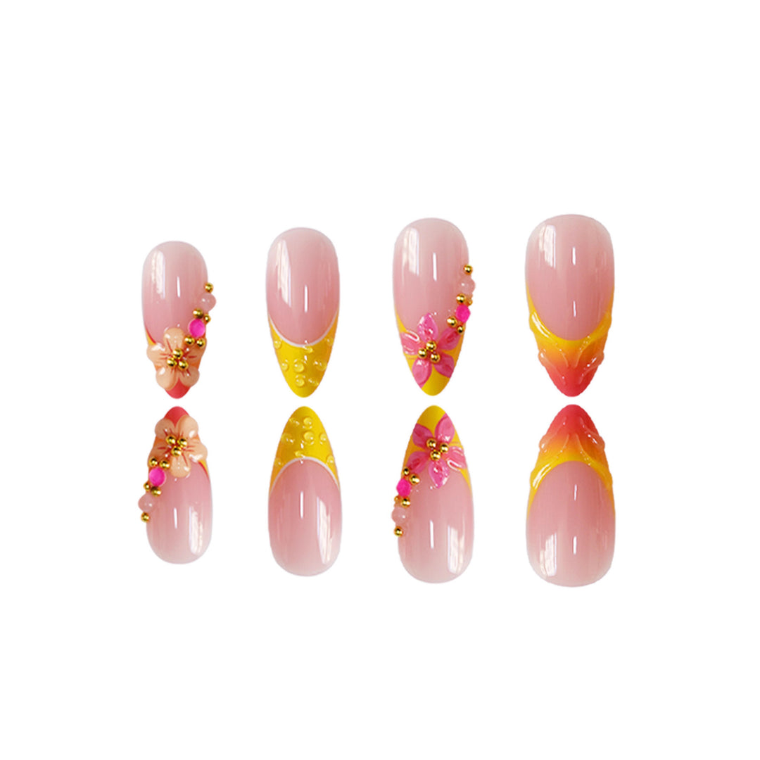 Artistic Floral Accent Press-On Nail Set Stornfield
