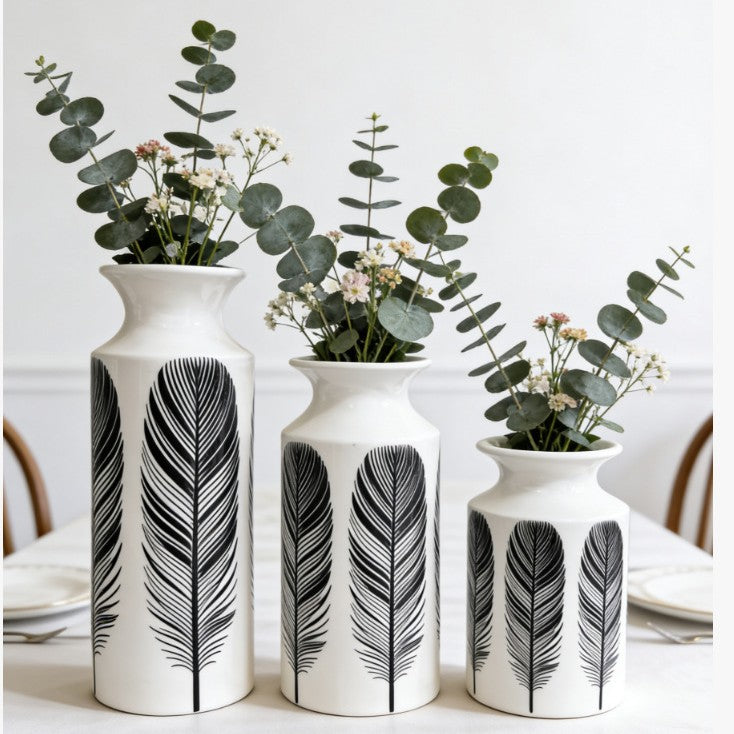 Decorative Feather Print Vase Stornfeild