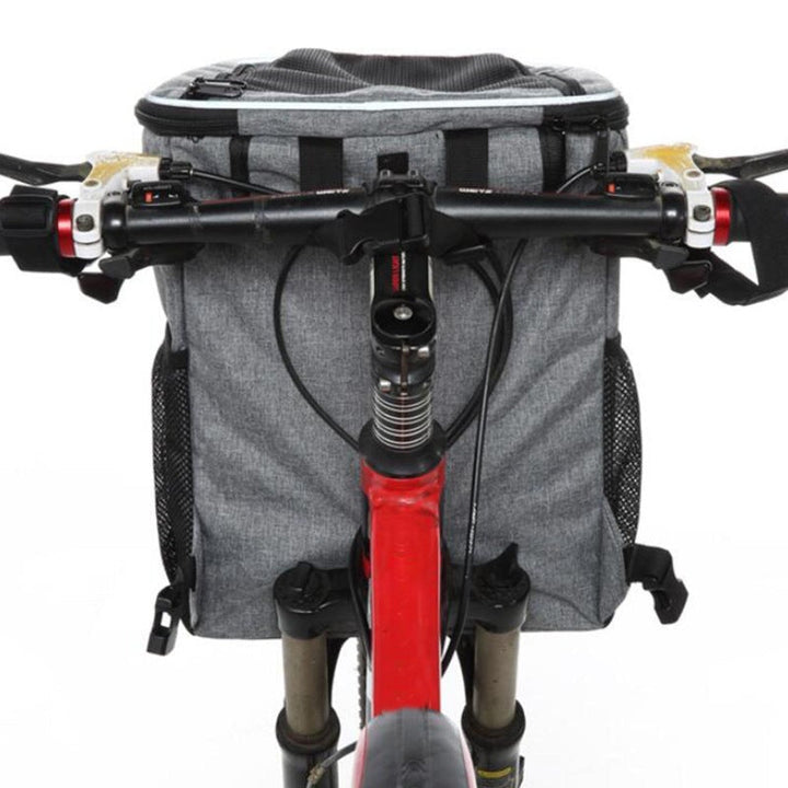 Front-Mounted Pet Carrier Bike Bag with Secure Leash Breathable Mesh Padded Base Reflective Trim Stornfield