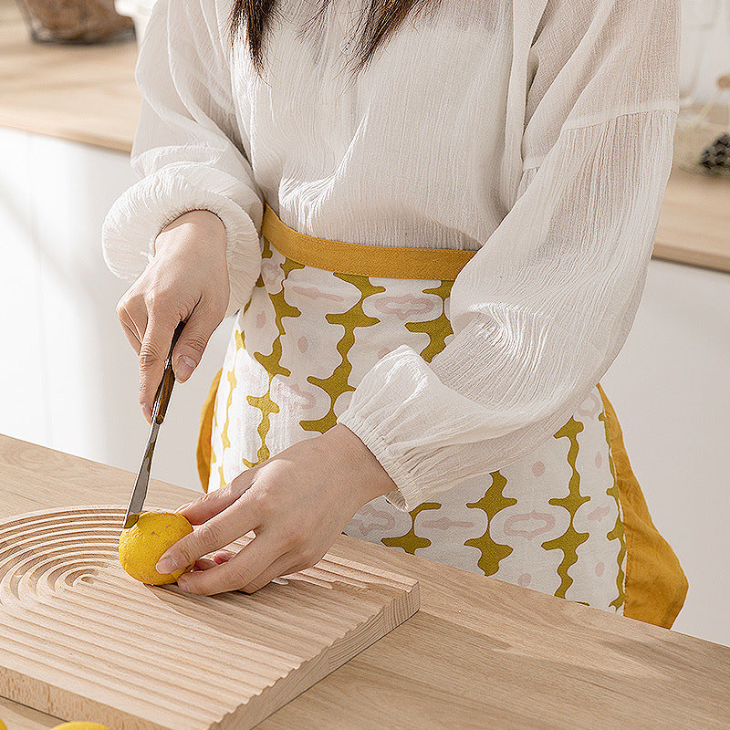 Waist apron with ruffles and woven geometric pattern Stornfield