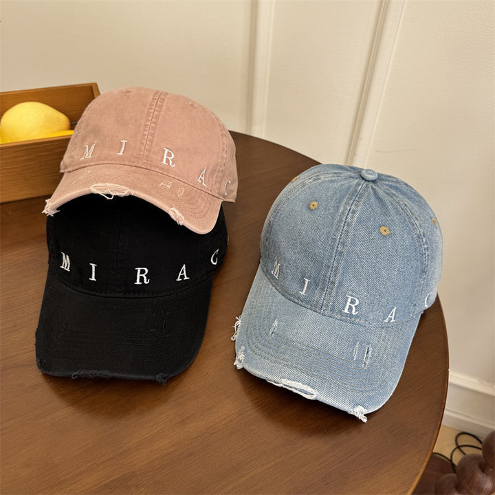 Women's Distressed Denim Baseball Cap Stornfield