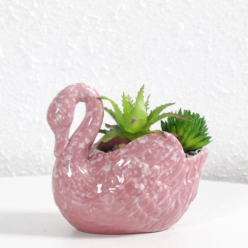 Decorative Ceramic Swan Planter Stornfeild