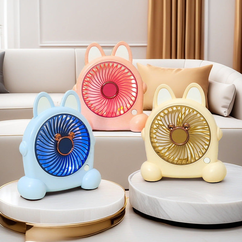 Portable USB Table Fan with LED Lighting and Flexible Tilt Angle Stornfield