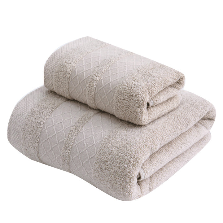 Large premium terry bath towel with decorative structure border