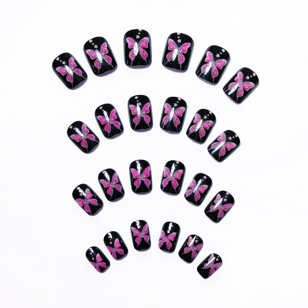 Artificial nails with glamorous butterfly design Stornfield
