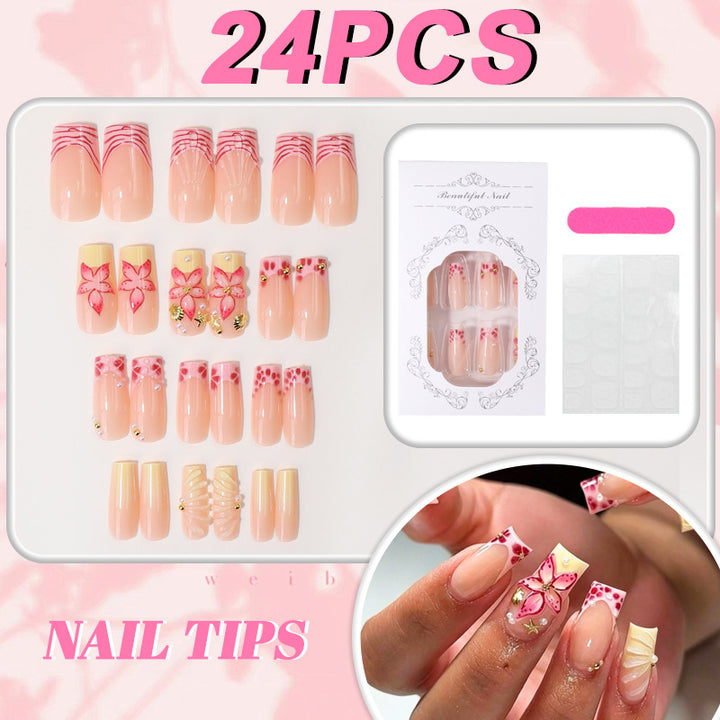 Floral Design Press-On Nail Tips Stornfield