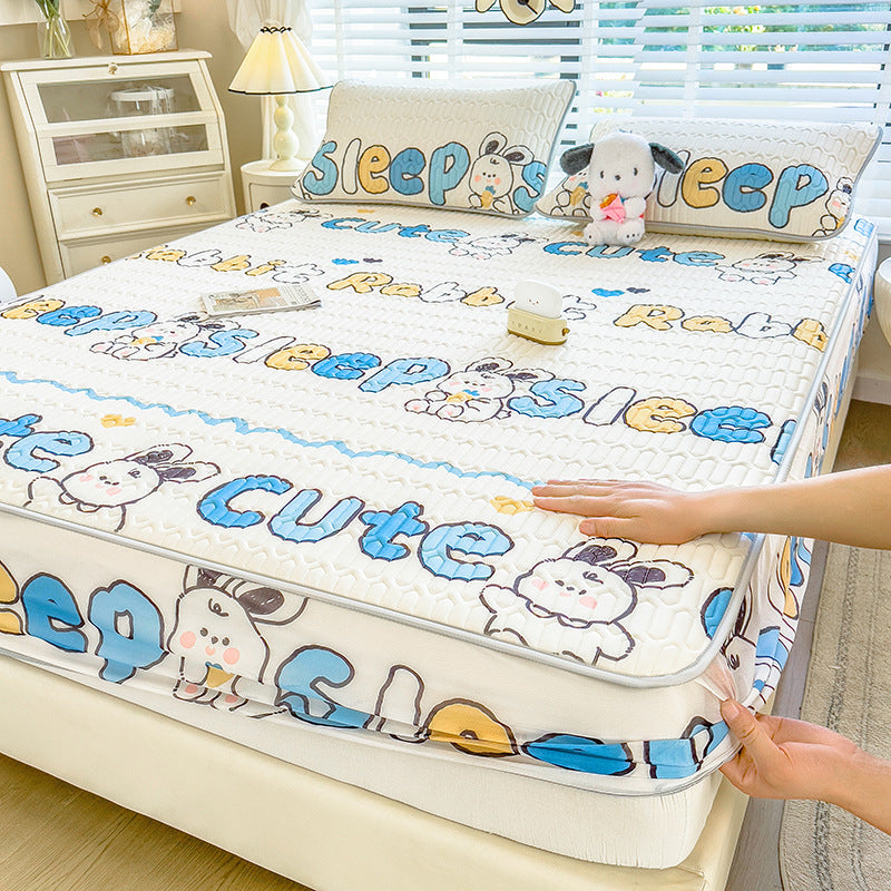 Quilted Floral Pattern Mattress Protector