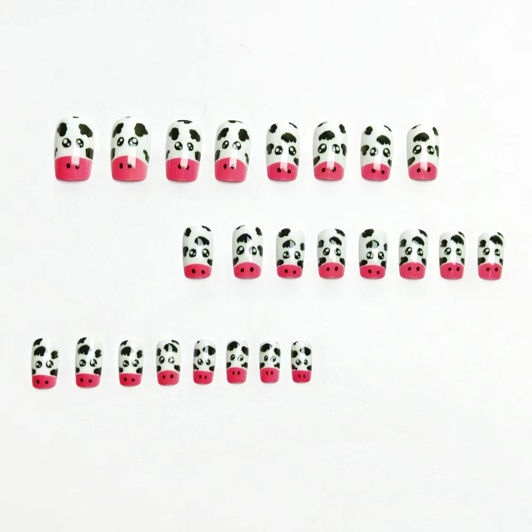 Playful Cow-Themed Nail Art Stornfield