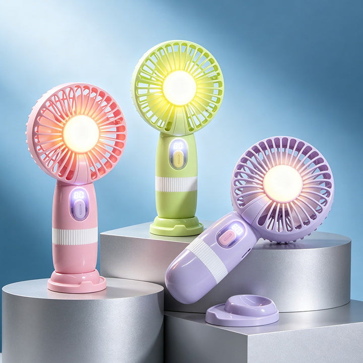 Women's portable mini fan with built-in LED light Stornfield