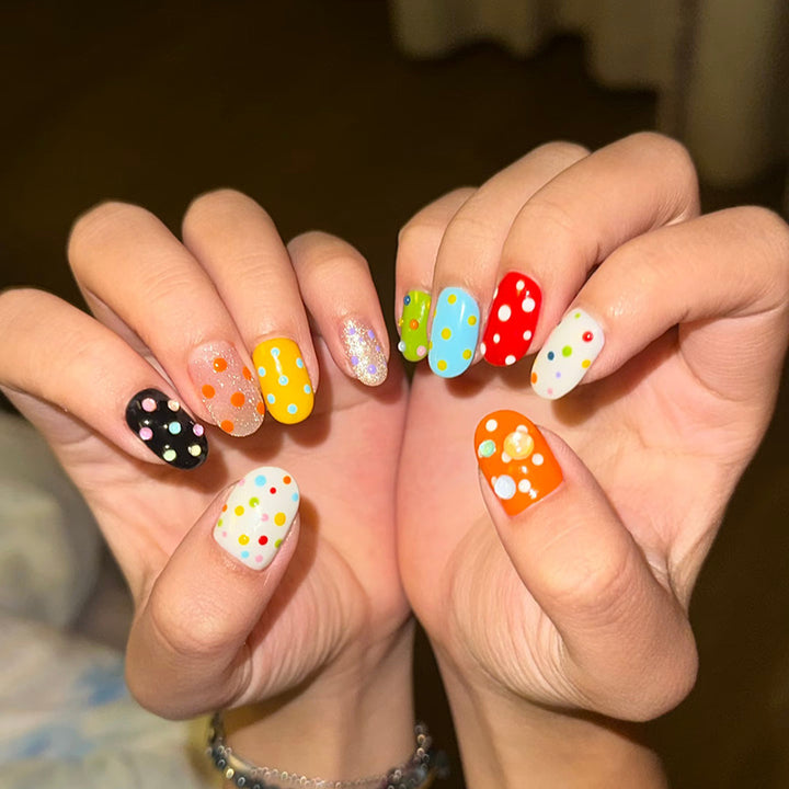 Decorative Polka Dot Press-On Nail Art Set Stornfield