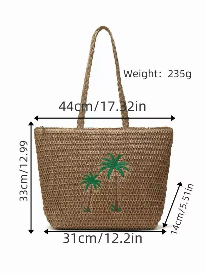 Beach bag with handcrafted palm pattern Stornfield