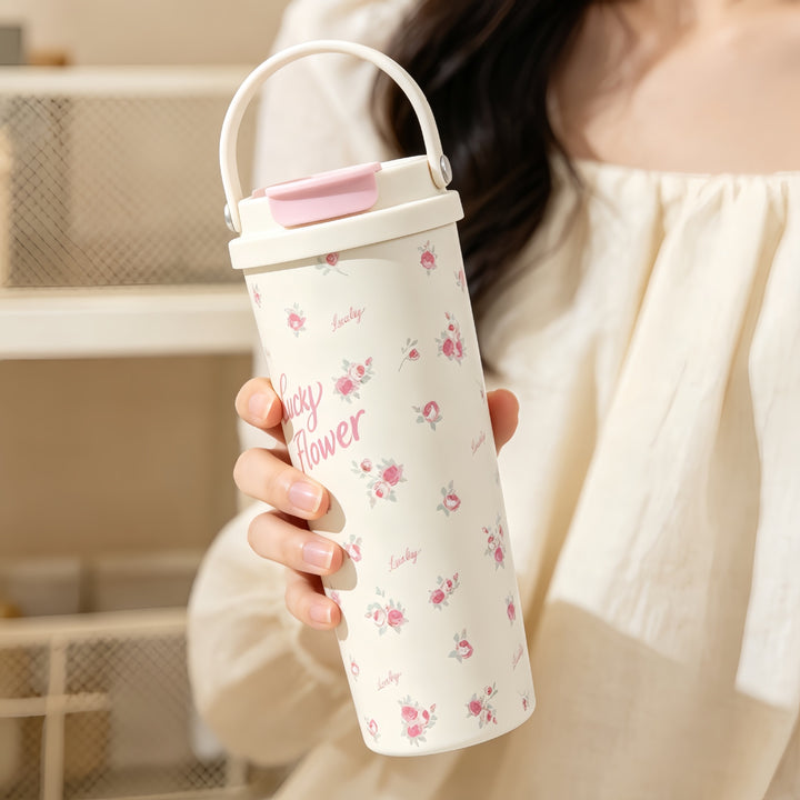 Insulated drinking bottle with integrated straw Stornfield