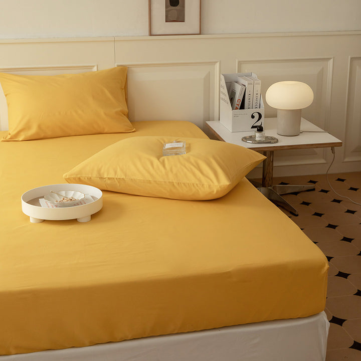 Extra-deep Jersey fitted sheet with premium cotton blend and all-around elastic