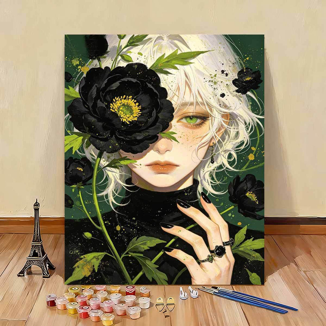 Artistic Floral Portrait Canvas Art Stornfield