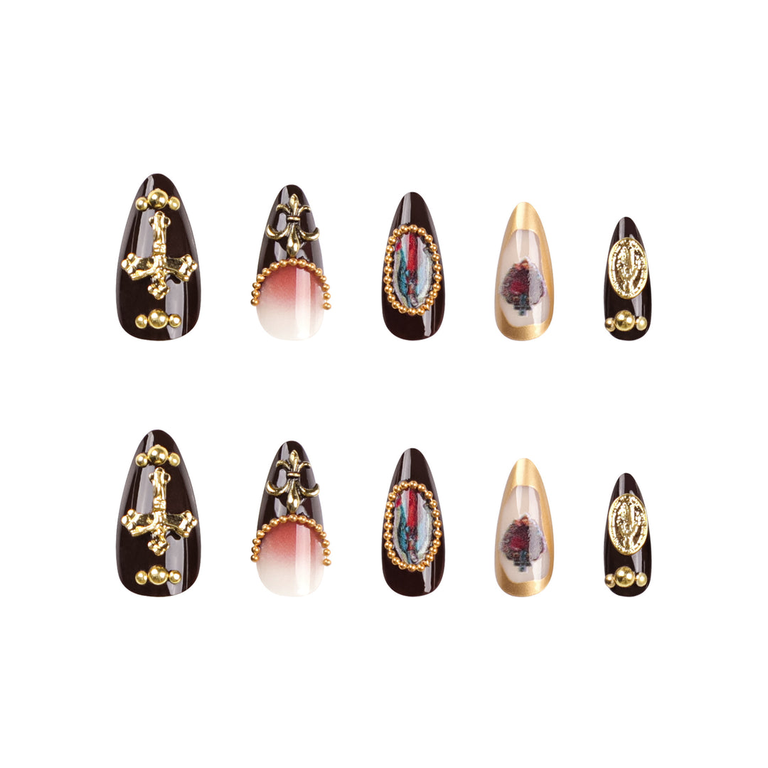 Artistic stiletto nails with detailed embellishments Stornfield