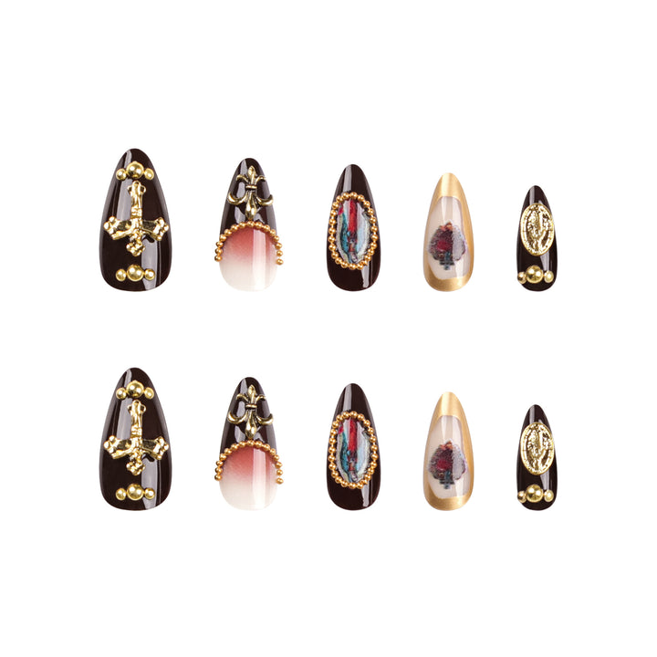 Artistic stiletto nails with detailed embellishments Stornfield