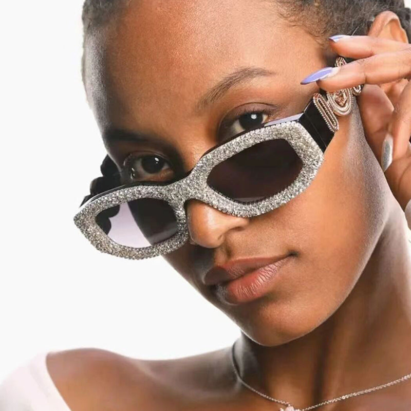 Women's extravagantly designed sunglasses with rhinestone-studded frame Stornfield