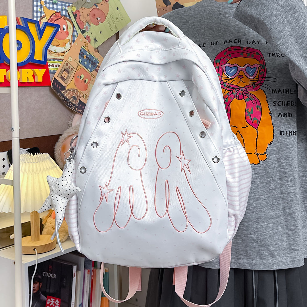 Whimsical Character Print Backpack Stornfield