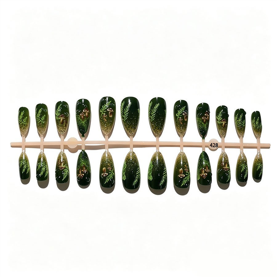 Artificial nail set with glamorous moss design Stornfield