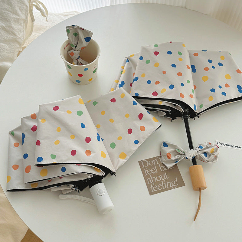 Women Multi-Purpose Foldable Shoulder Bag with Colorful Polka Dot Pattern Stornfield
