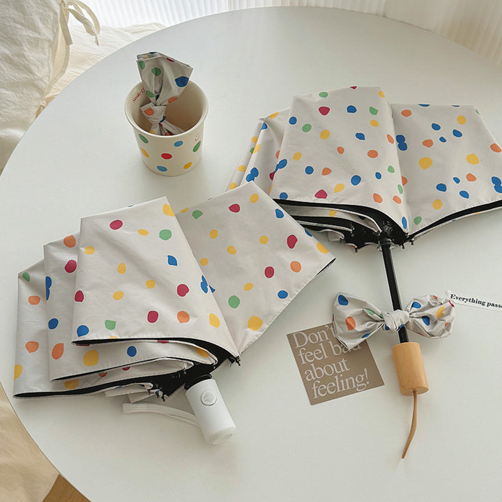 Women Multi-Purpose Foldable Shoulder Bag with Colorful Polka Dot Pattern Stornfield