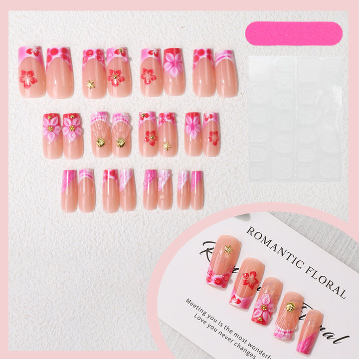 Romantic Floral Press-On Nail Design Stornfield